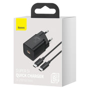 Cumpara acum Baseus Super Si Quick Charger 1C 25W cu cablu USB-C la USB-C 1m (negru) de la Mesterul Minune