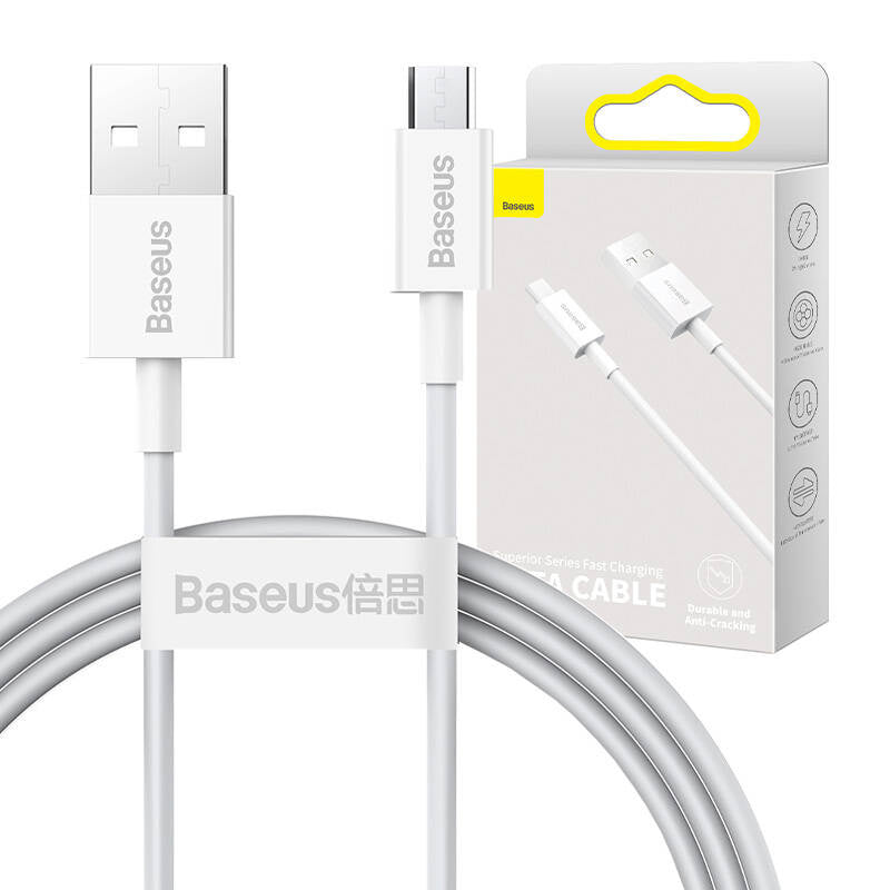 Cumpara acum Baseus Cablu Superior Series USB to micro USB, 2A, 1m (alb) de la Mesterul Minune