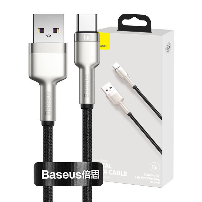 Cumpara acum Cablu USB la USB-C Baseus Cafule, 66 W, 0,25 m (negru) de la Mesterul Minune
