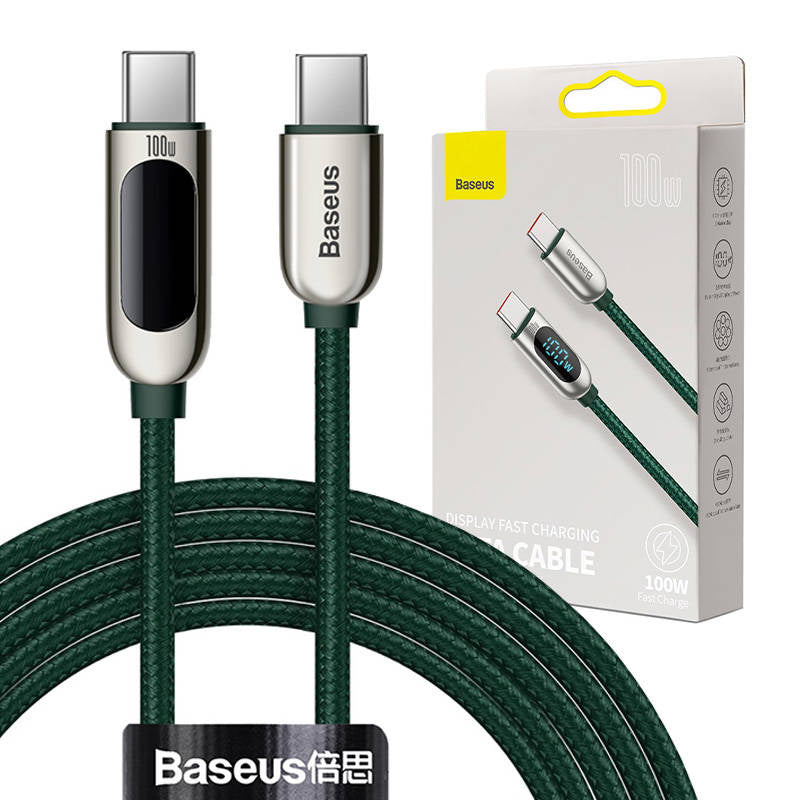 Cumpara acum Cablu USB-C la USB-C Baseus Display, 100 W, 2 m (verde) de la Mesterul Minune