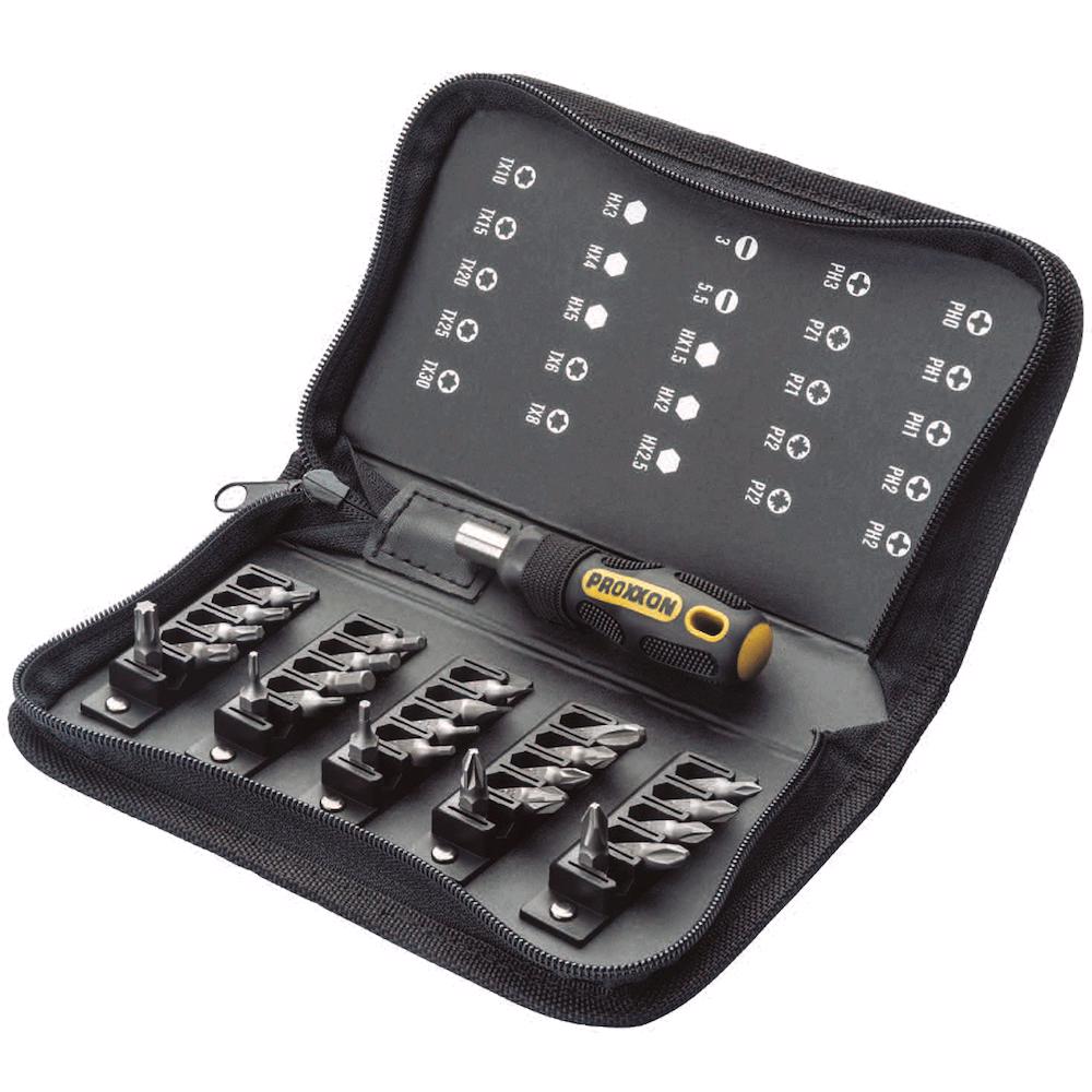 Cumpara acum Trusa compacta de biti cu maner FLEX-DOT, 26 piese, Proxxon Industrial de la Mesterul Minune