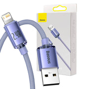 Cumpara acum Cablu USB to Lightning Baseus Crystal, 2.4A, 1.2m (Mov) de la Mesterul Minune