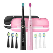 Cumpara acum Periuță de dinți sonică cu set de capete și husă FairyWill FW-507 (negru și roz) de la Mesterul Minune