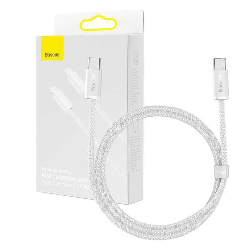 Cumpara acum Cablu USB-C la USB-C Baseus, 100W, 1m (alb) de la Mesterul Minune
