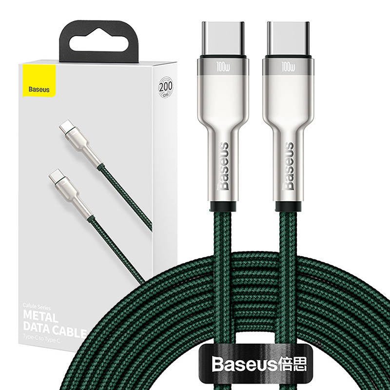 Cumpara acum Cablu USB-C la USB-C Baseus Cafule, 100 W, 2 m (verde) de la Mesterul Minune
