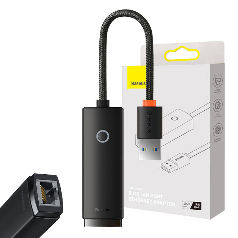 Cumpara acum Adaptor de rețea Baseus Lite Series USB la RJ45 (negru) de la Mesterul Minune