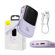 Cumpara acum Powerbank Baseus Qpow Pro cu cablu Lightning, USB-C, USB, 10000mAh, 20W (violet) de la Mesterul Minune