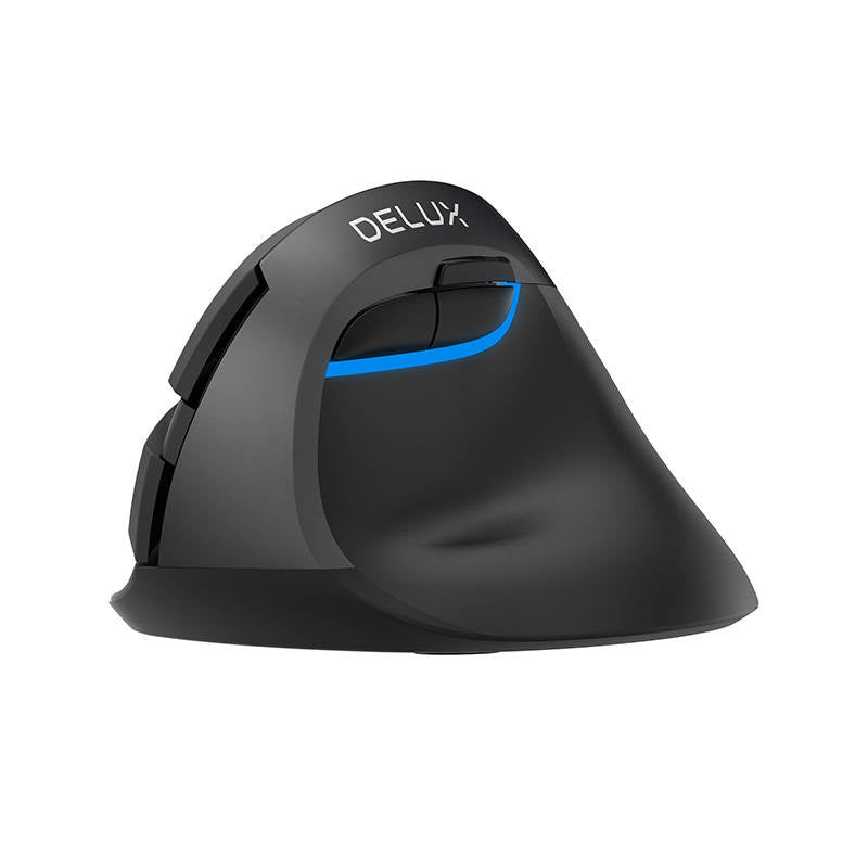 Cumpara acum Mouse vertical fără fir Delux M618Mini DB BT+2.4G 2400DPI (negru) de la Mesterul Minune