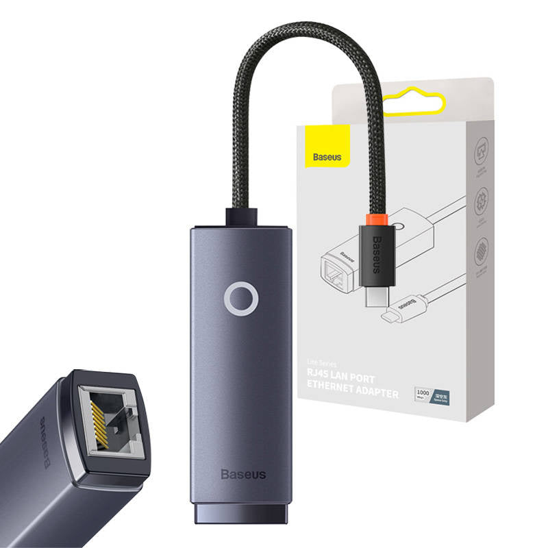 Cumpara acum Adaptor de rețea Baseus Lite Series Ethernet USB-C la RJ45 (gri) de la Mesterul Minune