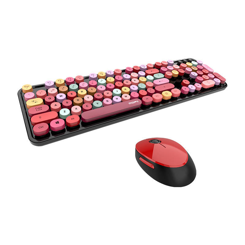 Cumpara acum MOFII Sweet 2.4G Set tastatură + mouse fără fir (negru și roșu) de la Mesterul Minune