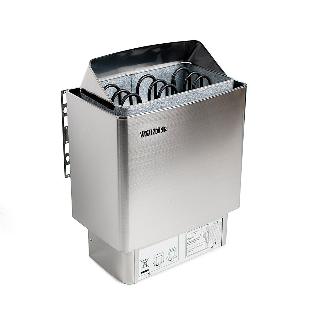 Soba inox sauna privata, incalzitor electric sauna Waincris Lampo 8kW cu panou exterior digital WLBS80