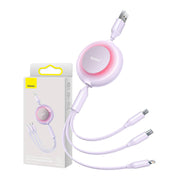 Cumpara acum Cablu USB 3-in-1 Baseus Bright Mirror 2, micro USB / Lightning / USB-C, plat, 3.5A, 1.1m (violet) de la Mesterul Minune