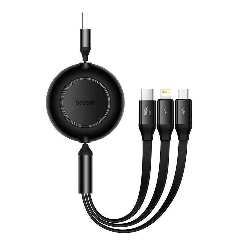Cumpara acum Cablu USB 3-în-1 Baseus Bright Mirror 2 - micro-USB/ USB-C/ Lightning 66W / 2A 1.1m (Negru) de la Mesterul Minune