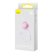 Cumpara acum Cablu USB 3-în-1 Baseus Bright Mirror 2 - micro-USB/ USB-C/ Lightning 66W / 2A 1.1m (Mov) de la Mesterul Minune