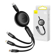 Cumpara acum Cablu USB 3-în-1 Baseus Bright Mirror 4 - micro-USB/ USB-C/ Lightning 100W / 3.5A 1.1m (Negru) de la Mesterul Minune