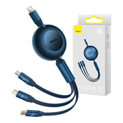 Cumpara acum Cablu USB-C 3 în 1 Baseus Bright Mirror 4 pentru micro USB / USB-C / Lightning 100W / 3,5A 1,1m (albastru) de la Mesterul Minune