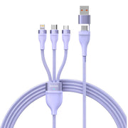 Cumpara acum 3in1 USB cable Baseus Flash Series 2, USB-C + micro USB + Lightning, 100W, 1.2m (purple) de la Mesterul Minune