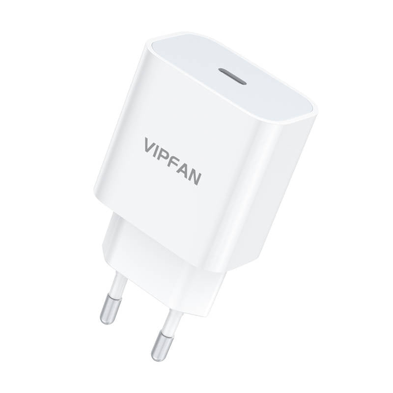 Cumpara acum Vipfan E04 încărcător de rețea, USB-C, 20W, QC 3.0 + cablu Lightning (alb) de la Mesterul Minune