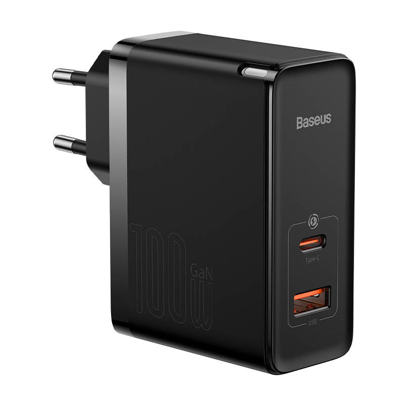 Cumpara acum Încărcător de rețea Baseus GaN USB-C + USB, 100 W + cablu de 1 m (negru) de la Mesterul Minune