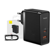 Cumpara acum Încărcător de rețea Baseus GaN USB-C + USB, 100 W + cablu de 1 m (negru) de la Mesterul Minune