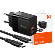 Cumpara acum Mcdodo CH-1952 USB + USB-C, încărcător de rețea 20W + cablu USB-C la Lightning (negru) de la Mesterul Minune