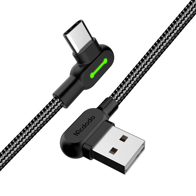 Cumpara acum Cablu unghiular USB la USB-C Mcdodo CA-5280 LED, 3m (negru) de la Mesterul Minune