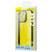 Cumpara acum Set husă transparentă Baseus Glitter + sticlă securizată pentru iPhone 14 Pro (albastru) de la Mesterul Minune