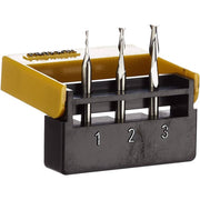 Set 3 freze tungsten, 2 caneluri, Proxxon 27116, 1.0-2.0-3.0mm, ax 3.0mm