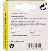 Set 3 freze tungsten, 2 caneluri, Proxxon 27116, 1.0-2.0-3.0mm, ax 3.0mm