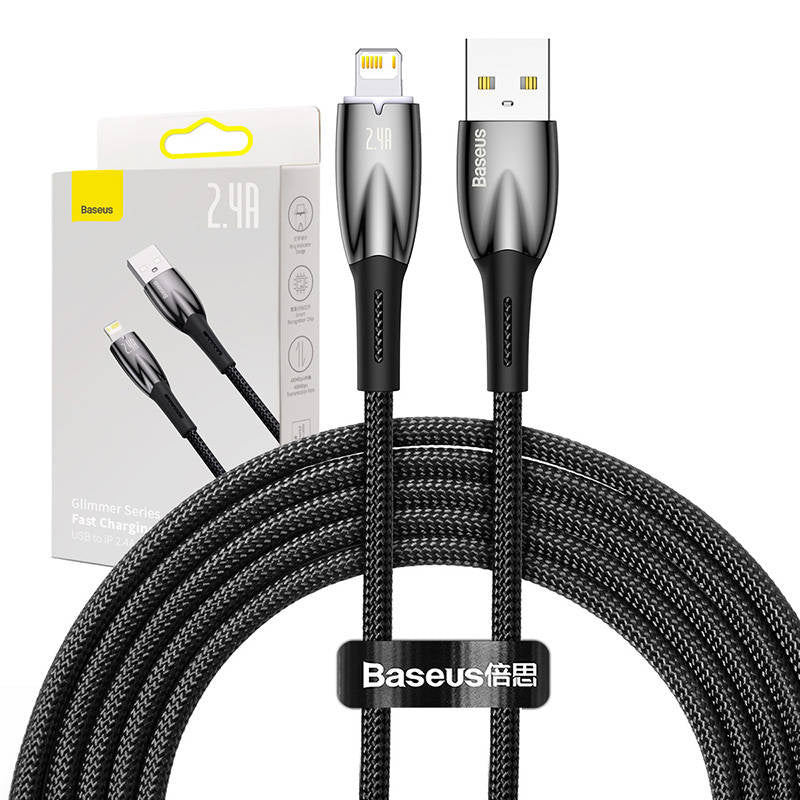 Cumpara acum Cablu USB pentru Lightning Baseus Glimmer Series, 2,4A, 2 m (negru) de la Mesterul Minune