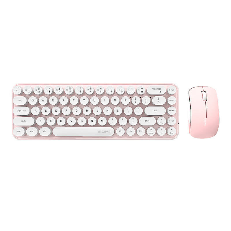 Cumpara acum Set tastatură + mouse fără fir MOFII Bean 2.4G (alb-roz) de la Mesterul Minune