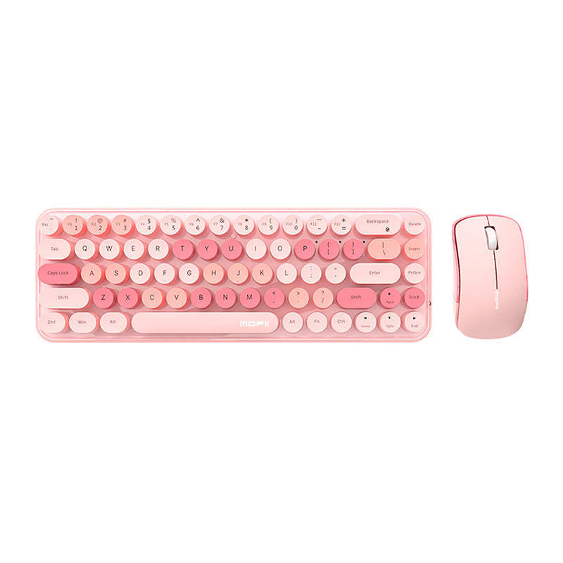 Cumpara acum Set tastatură + mouse fără fir MOFII Bean 2.4G (roz) de la Mesterul Minune