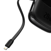 Cumpara acum Baseus Qpow PRO powerbank cu cablu Lightning, USB-C și port USB, 20000mAh, 20W (negru) de la Mesterul Minune