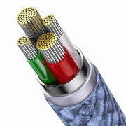 Cumpara acum 3in1 USB cable Baseus StarSpeed Series, USB-C + Micro + Lightning 3,5A, 1.2m (Blue) de la Mesterul Minune