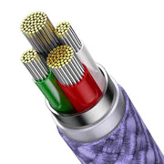 Cumpara acum 3in1 USB cable Baseus StarSpeed Series, USB-C + Micro + Lightning 3,5A, 1.2m (Purple) de la Mesterul Minune