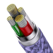 Cumpara acum 3in1 USB cable Baseus StarSpeed Series, USB-C + Micro + Lightning 3,5A, 1.2m (Purple) de la Mesterul Minune