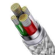 Cumpara acum Cablu USB 3-în-1 Baseus StarSpeed , USB-C + micro USB + Lightning, 3.5A, 1.2m (alb) de la Mesterul Minune