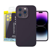 Cumpara acum Baseus Liquid Silica Gel Case for iPhone 14 Pro (Elderberry)+ tempered glass + cleaning kit de la Mesterul Minune