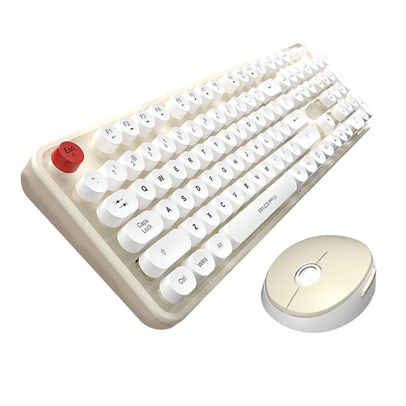 Cumpara acum MOFII Sweet 2.4G Wireless Keyboard + Mouse Set (alb și bej) de la Mesterul Minune