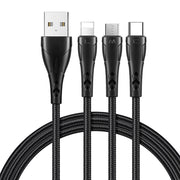 Cumpara acum Cablu 3 în 1 USB la USB-C / Lightning / Micro USB, Mcdodo CA-6960, 1,2 m (negru) de la Mesterul Minune
