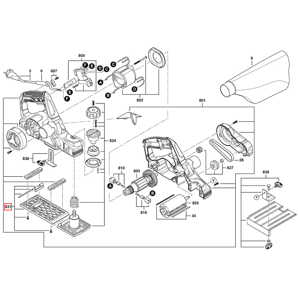 Cumpara acum Kit placa de baza pentru rindeaua electrica 1590, Skil Spare Parts de la Mesterul Minune