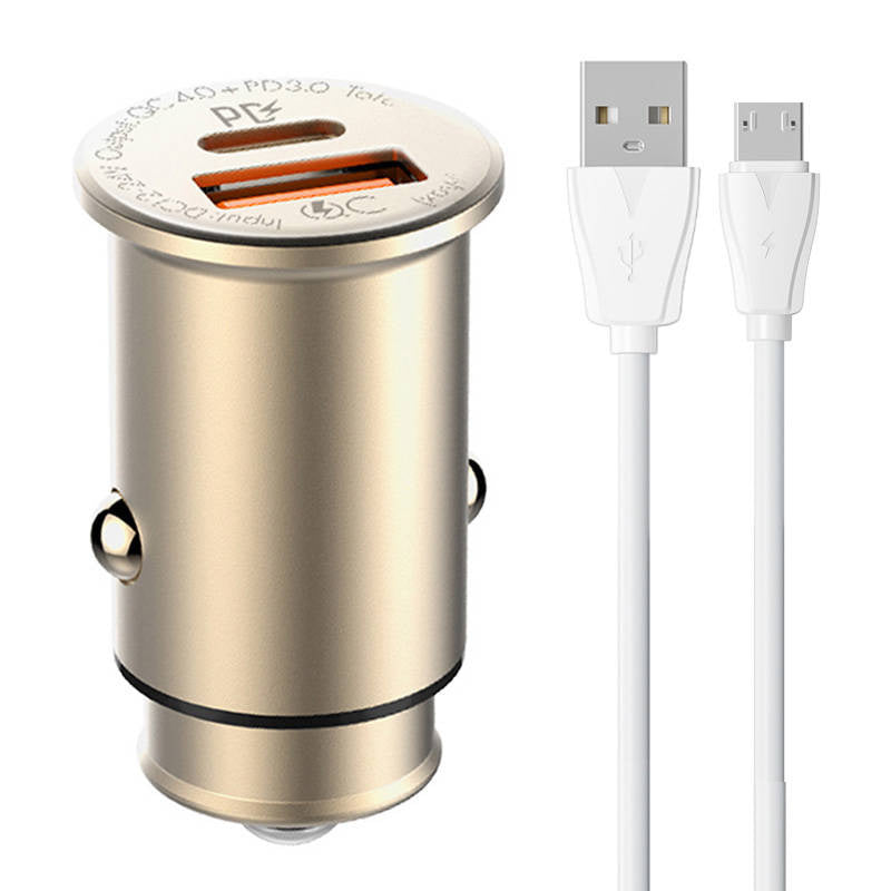 Cumpara acum Încărcător auto USB LDNIO C506Q, cablu USB-C + MicroUSB de la Mesterul Minune