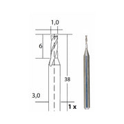 Freza cu 2 caneluri, Proxxon 28758, 1.0x3.0mm