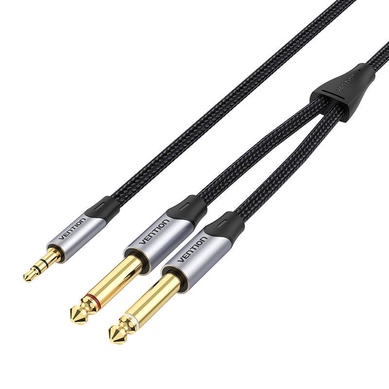 Cumpara acum Cablu audio mini jack audio de 3,5 mm la 2 x 6,5 mm Vention BARHG 1,5 m (gri) de la Mesterul Minune