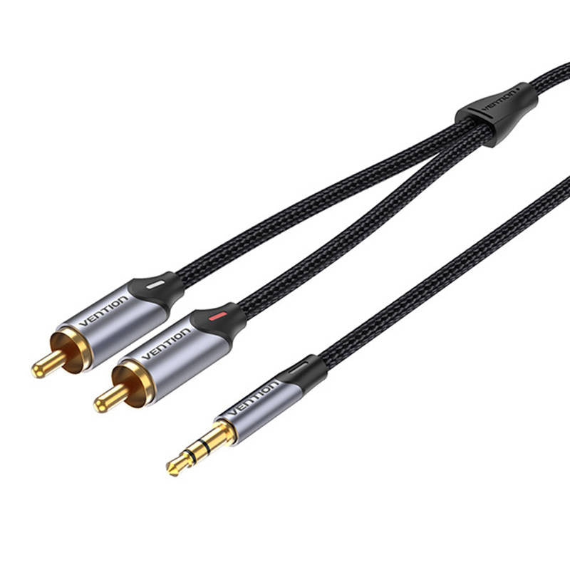 Cumpara acum Cablu audio 2xRCA la 3,5 mm Vention BCNBF 1m (gri) de la Mesterul Minune