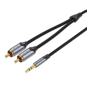 Cumpara acum Cablu audio 2xRCA la 3,5 mm Vention BCNBH 2m (gri) de la Mesterul Minune