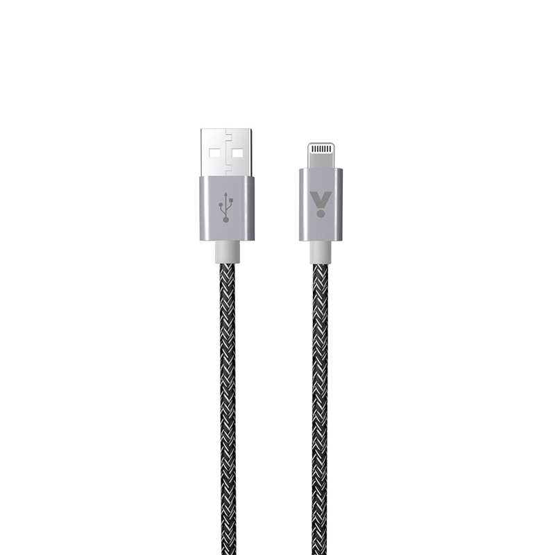 Cumpara Cablu de date ISTYLE fabric braided USB-A la Lightning 1.8m, Space Grey de la Mesterul Minune