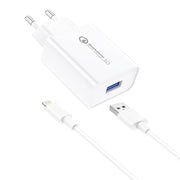 Cumpara acum Încărcător de rețea Foneng EU13 + cablu USB la Lightning, 3A (alb) de la Mesterul Minune