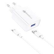 Cumpara acum Încărcător de rețea Foneng EU13 + cablu USB la USB-C, 3A (alb) de la Mesterul Minune