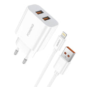 Cumpara acum Încărcător de rețea Foneng EU45, 2x cablu USB + Lightning USB de la Mesterul Minune